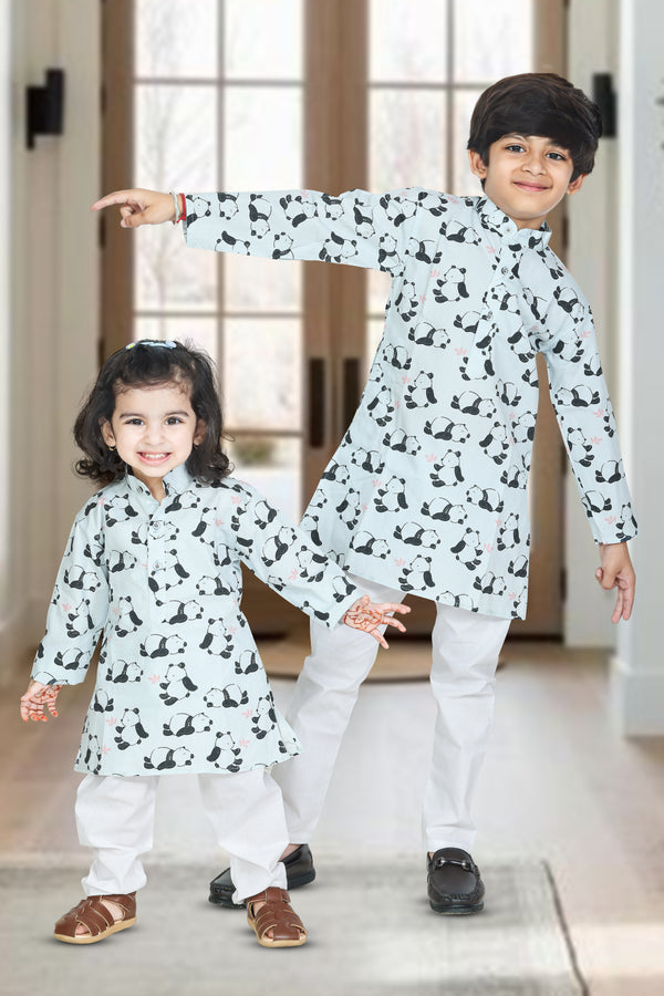 Panda Print Kurta Pajama