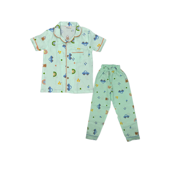 Toy Print Green Nightsuit