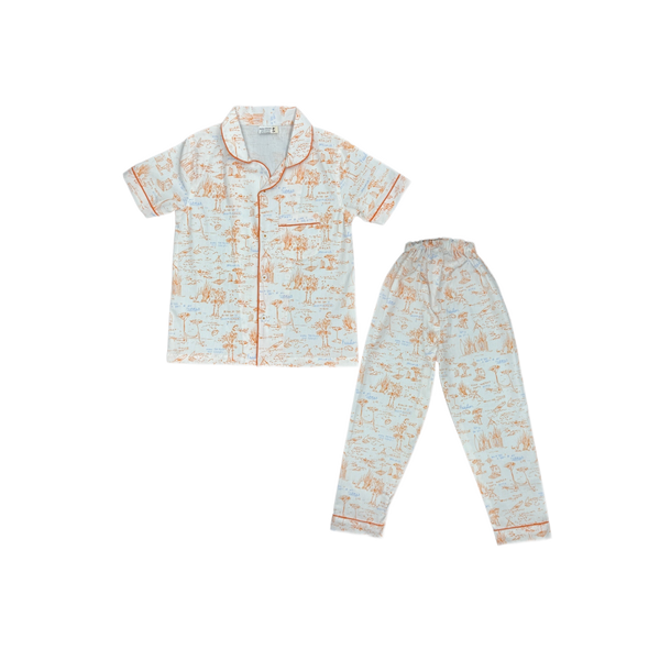 Explorer Print Orange Nightsuit